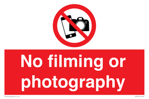 No filming or photography